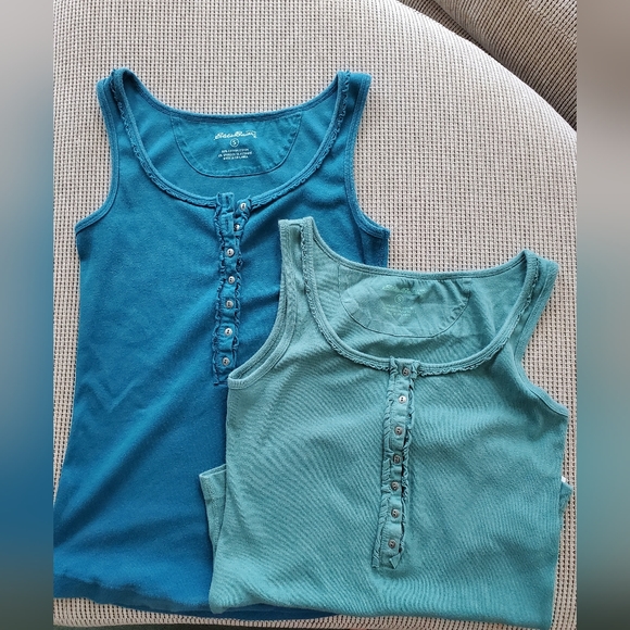 Eddie Bauer Tops - Eddie Bauer ruffle and button detail tank tops bundle